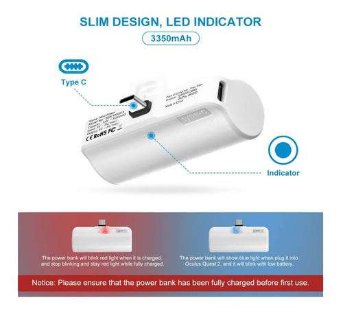 Paquete de baterías para Oculus Quest 2, cargador portátil de 5000 mAh para  accesorios Meta Oculus Quest 2, compatible con Quest 2 Oculus Original