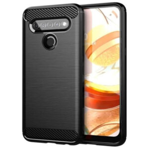 Funda Tpu Fibra Carbono Rugged Para LG K51s + Templado 5d