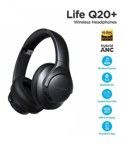Auriculares Inalámbricos Soundcore Bluetooth Life Q20 Negro